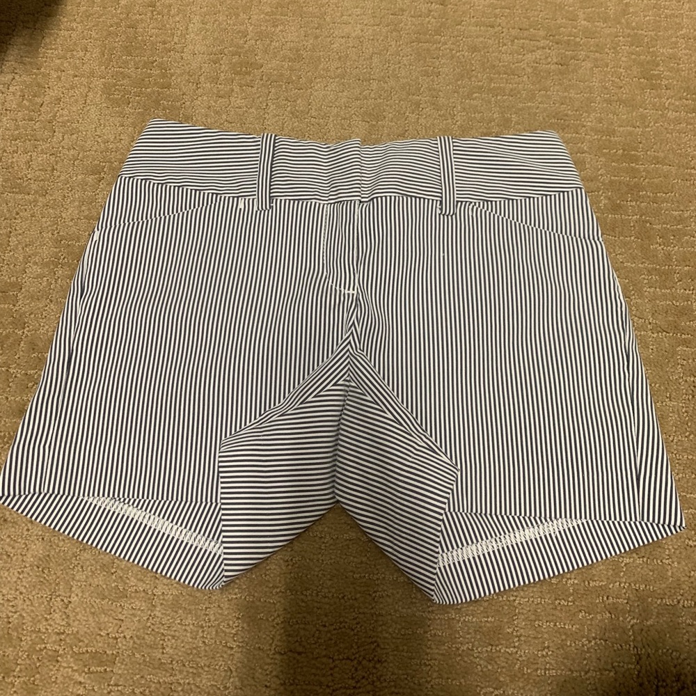 Blue and white striped Ann Taylor shorts